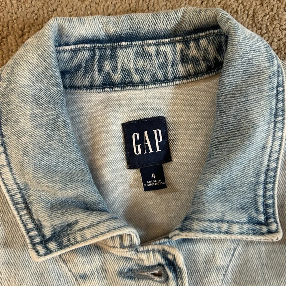 GAP Blue Denim One Piece Romper with Belted Waist - Picture 3 of 3